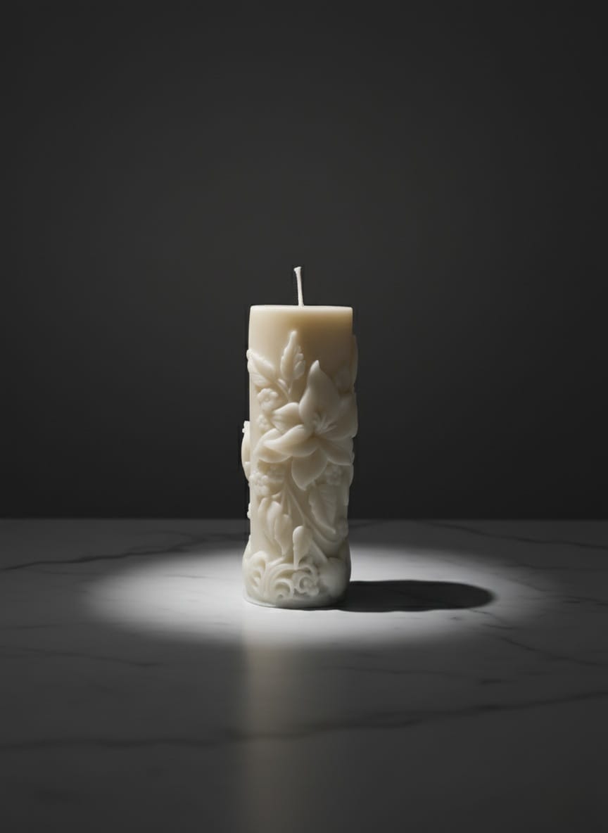 Kaars met Bloemmotief