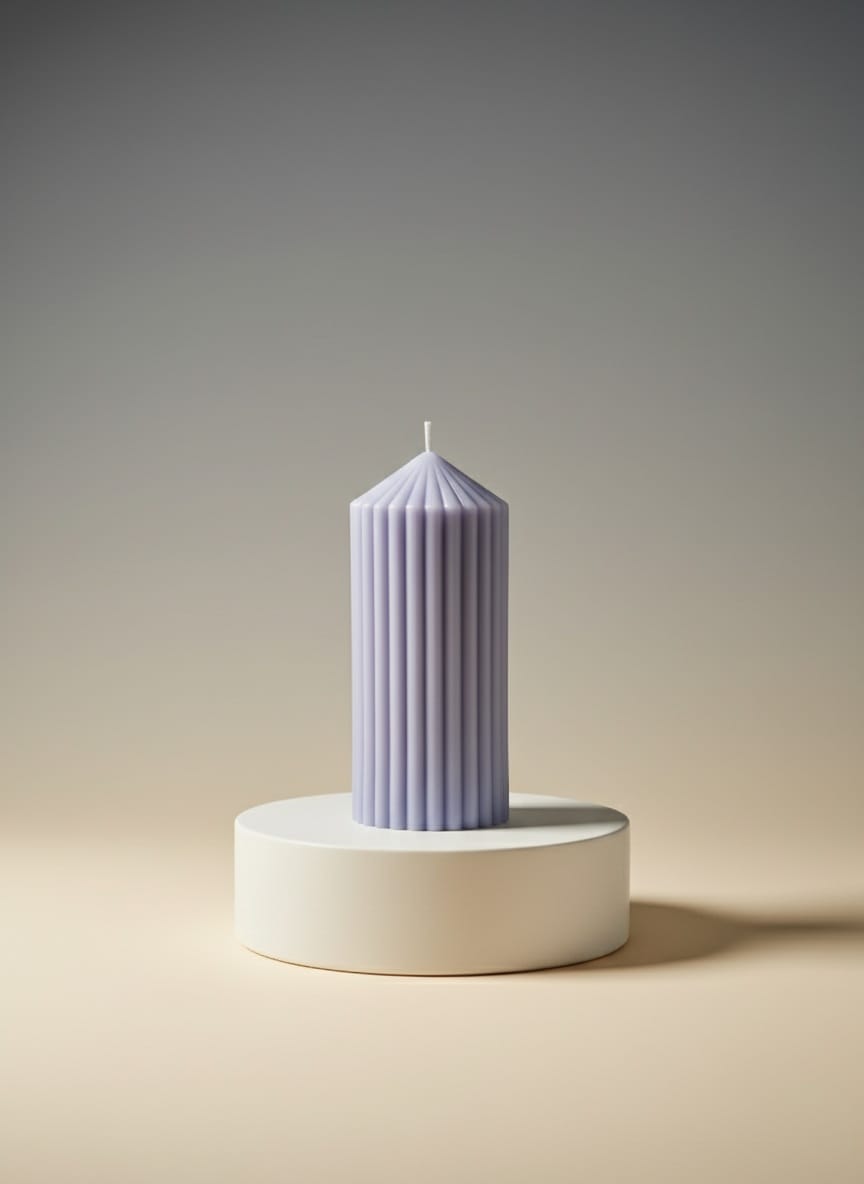 Eenvoudige Pilaarkaars – Een Accent van Blauw