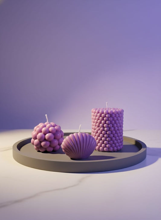 Set Paarse Dromen – Schelp en Twee Bubbel-accenten