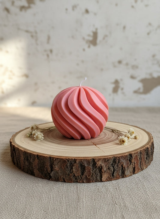 Oranje Bolvormige Golvende Kaars