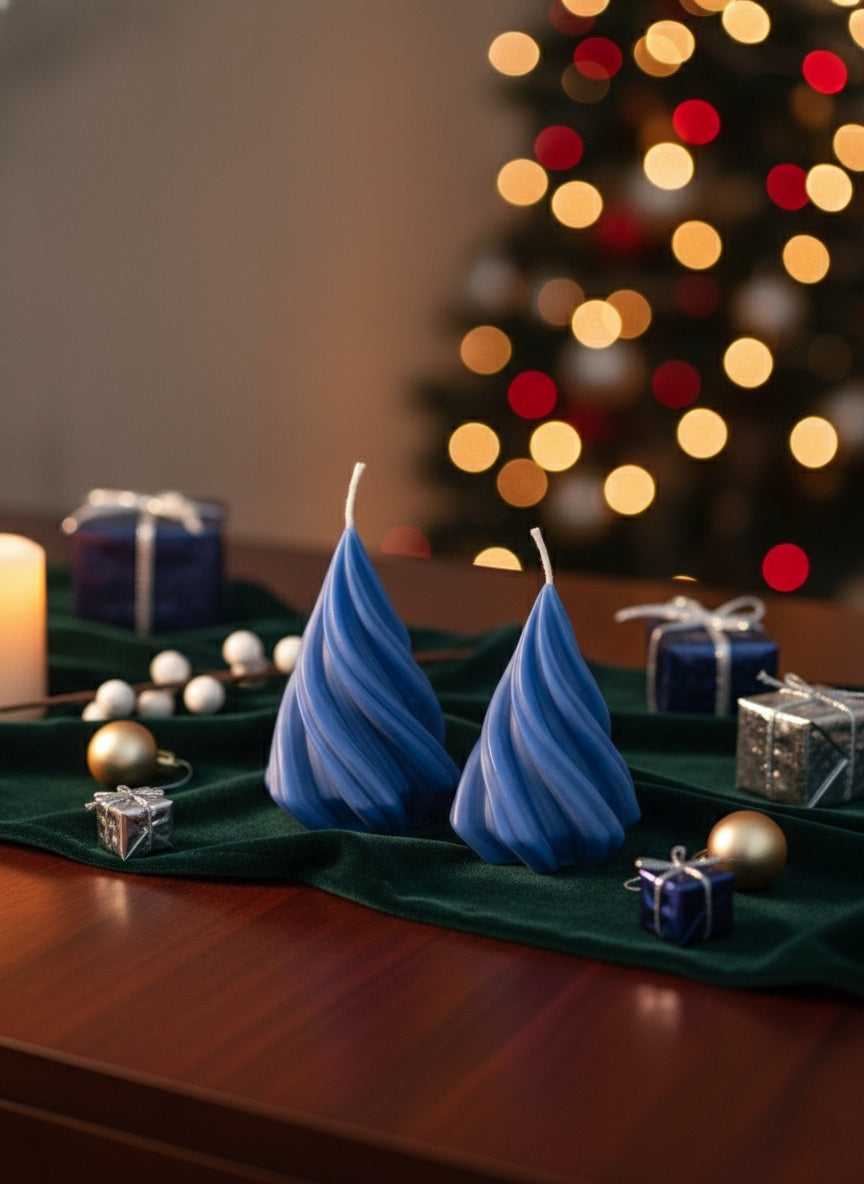 Duo Spiralnych Choinek w Kobalcie