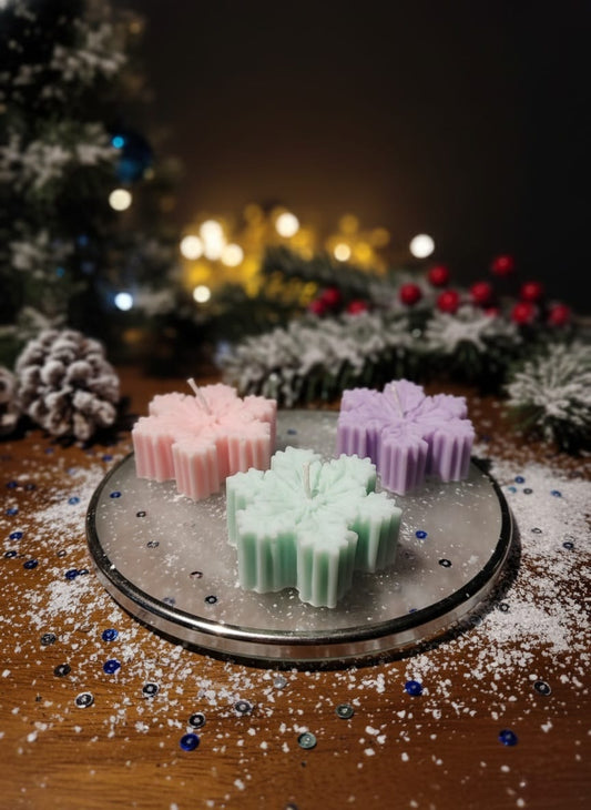 Set van 3 Sneeuwvlok Kaarsen