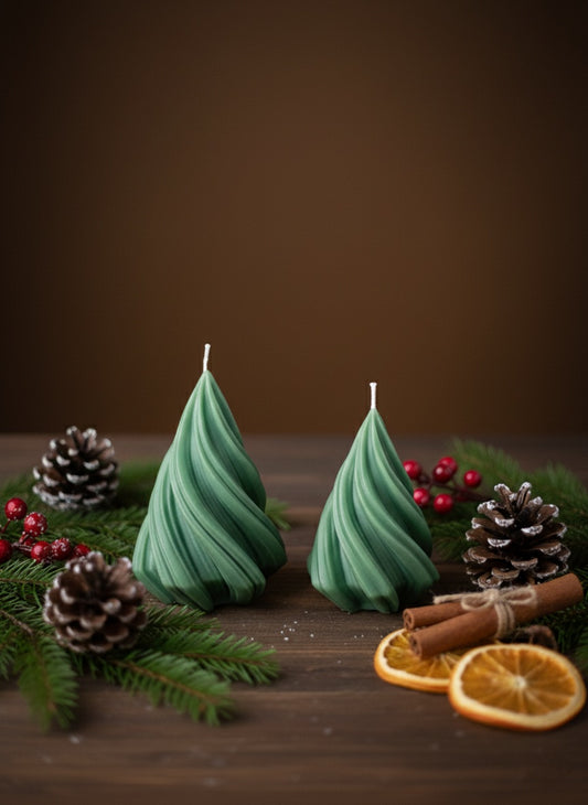 Set van 2 Kerstboomkaarsen