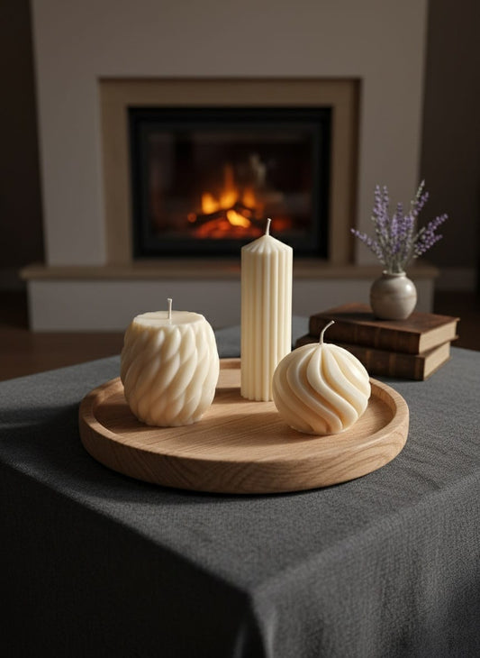 Complete Set van Drie Sojakaarsen – Natuurlijke Compositie